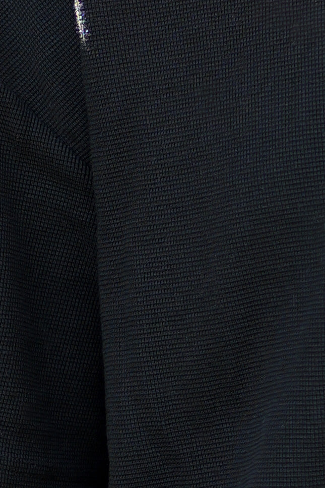 Waffle Knit Polo - Black