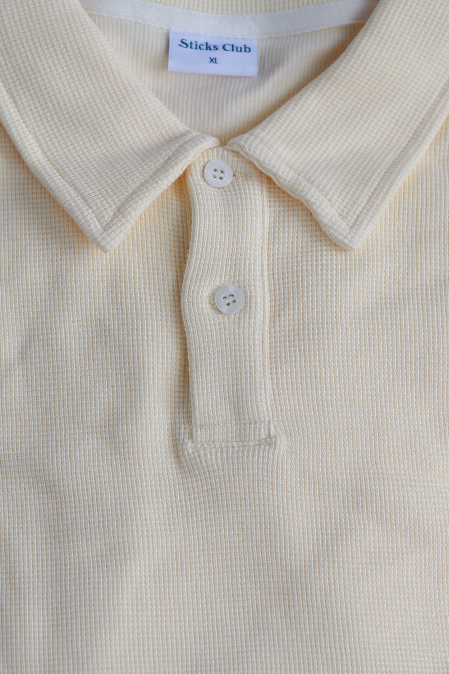 Waffle Knit Polo - Cream